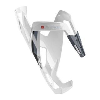 Elite Bottle Cage Custom Race+ White Glossy, Black graphic